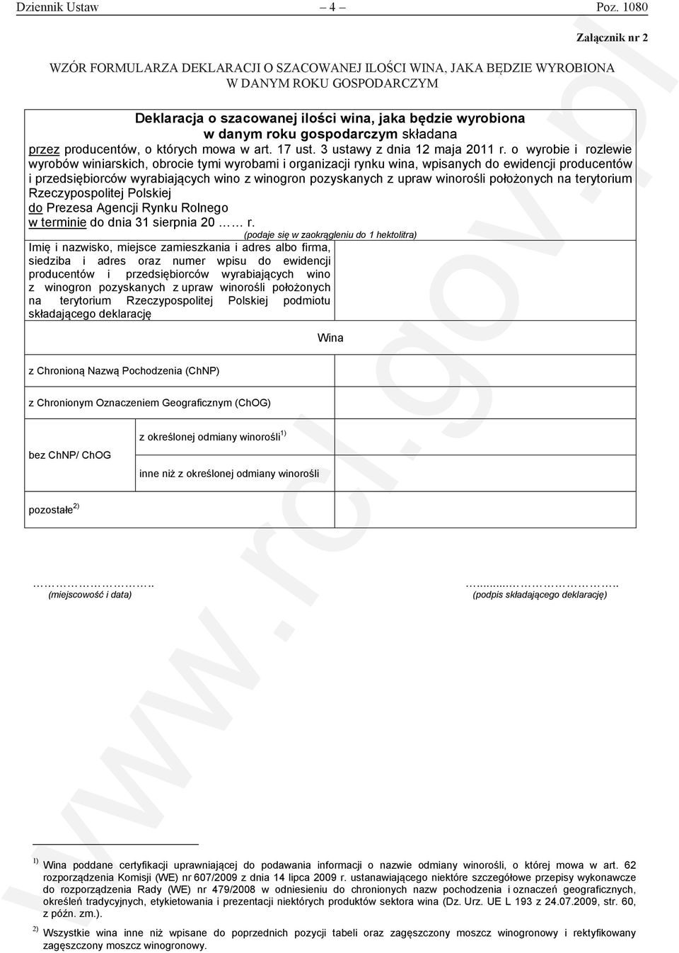 gospodarczym składana przez producentów, o których mowa w art. 17 ust. 3 ustawy z dnia 12 maja 2011 r.