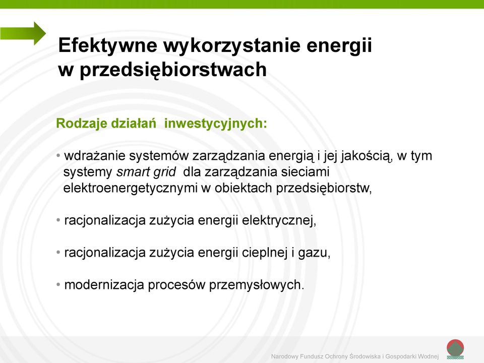 zarządzania sieciami elektroenergetycznymi w obiektach przedsiębiorstw, racjonalizacja