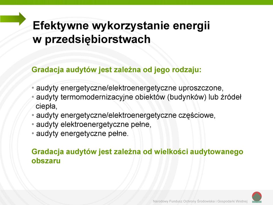 (budynków) lub źródeł ciepła, audyty energetyczne/elektroenergetyczne częściowe, audyty