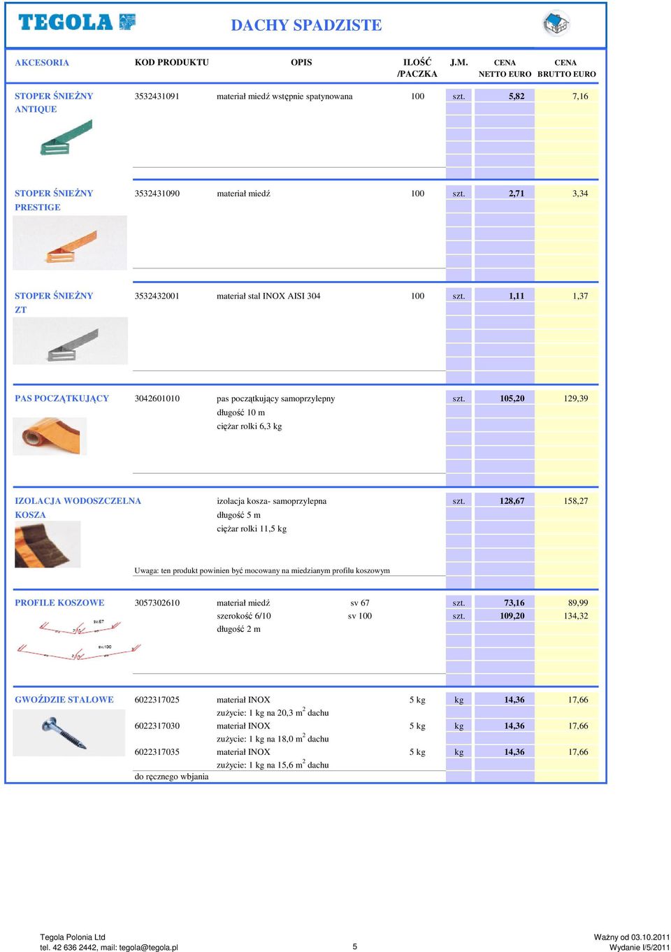 1,11 1,37 ZT PAS POCZĄTKUJĄCY 3042601010 pas początkujący samoprzylepny szt. 105,20 129,39 długość 10 m ciężar rolki 6,3 kg IZOLACJA WODOSZCZELNA izolacja kosza- samoprzylepna szt.
