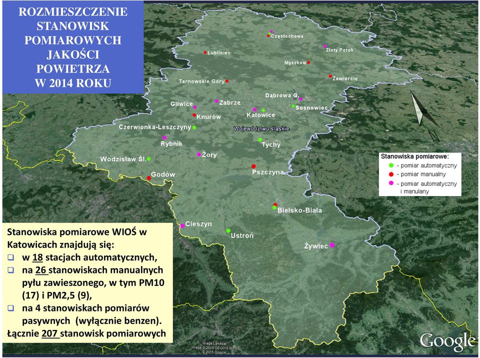 stanowiskach manualnych pyłu zawieszonego, w tym PM10 (17) i PM2,5 (9), na 4