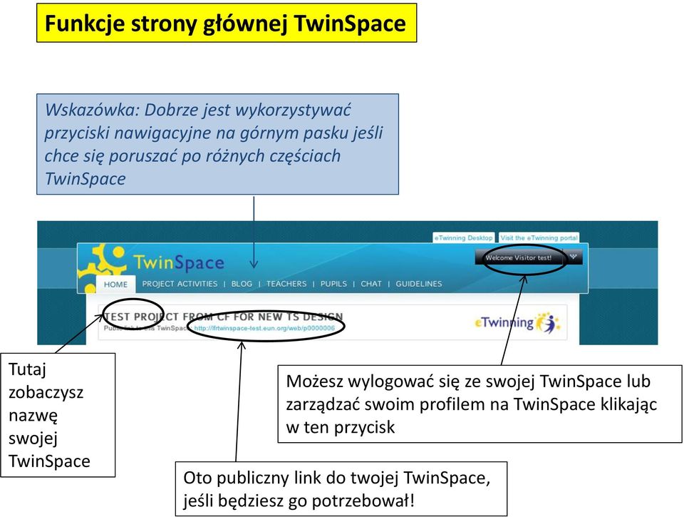 swojej TwinSpace Możesz wylogować się ze swojej TwinSpace lub zarządzać swoim profilem na