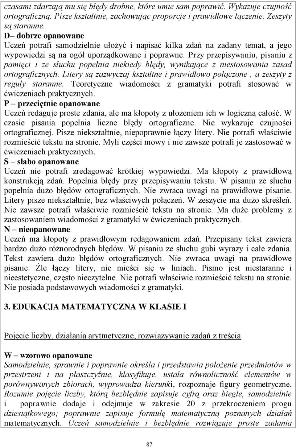 Przy przepisywaniu, pisaniu z pamięci i ze słuchu popełnia niekiedy błędy, wynikające z niestosowania zasad ortograficznych.