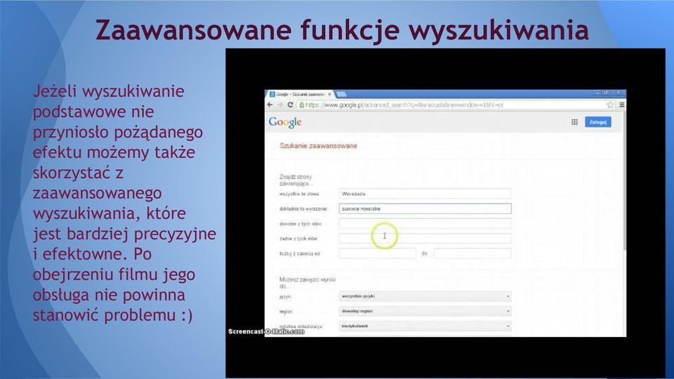 zaawansowanego wyszukiwania, które jest bardziej precyzyjne i