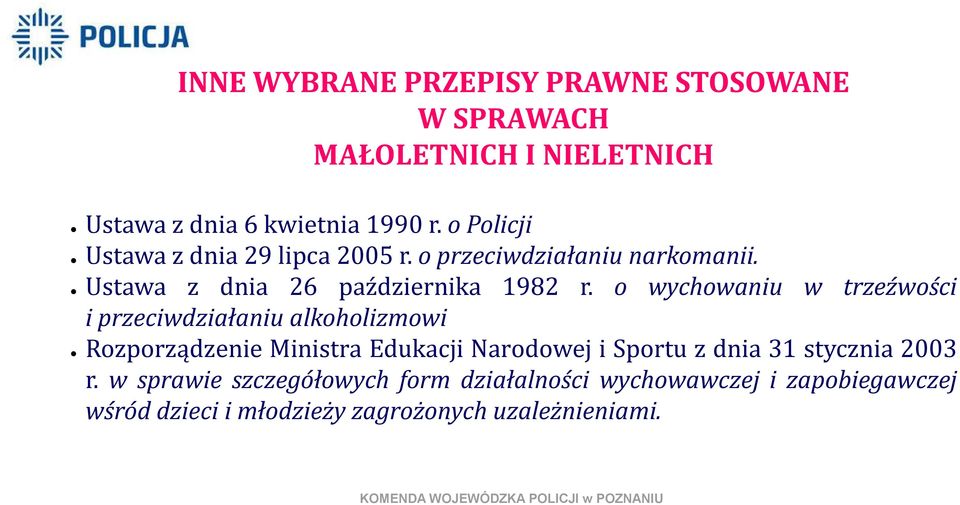 o wychowaniu w trzeźwości i przeciwdziałaniu alkoholizmowi Rozporządzenie Ministra Edukacji Narodowej i Sportu z dnia