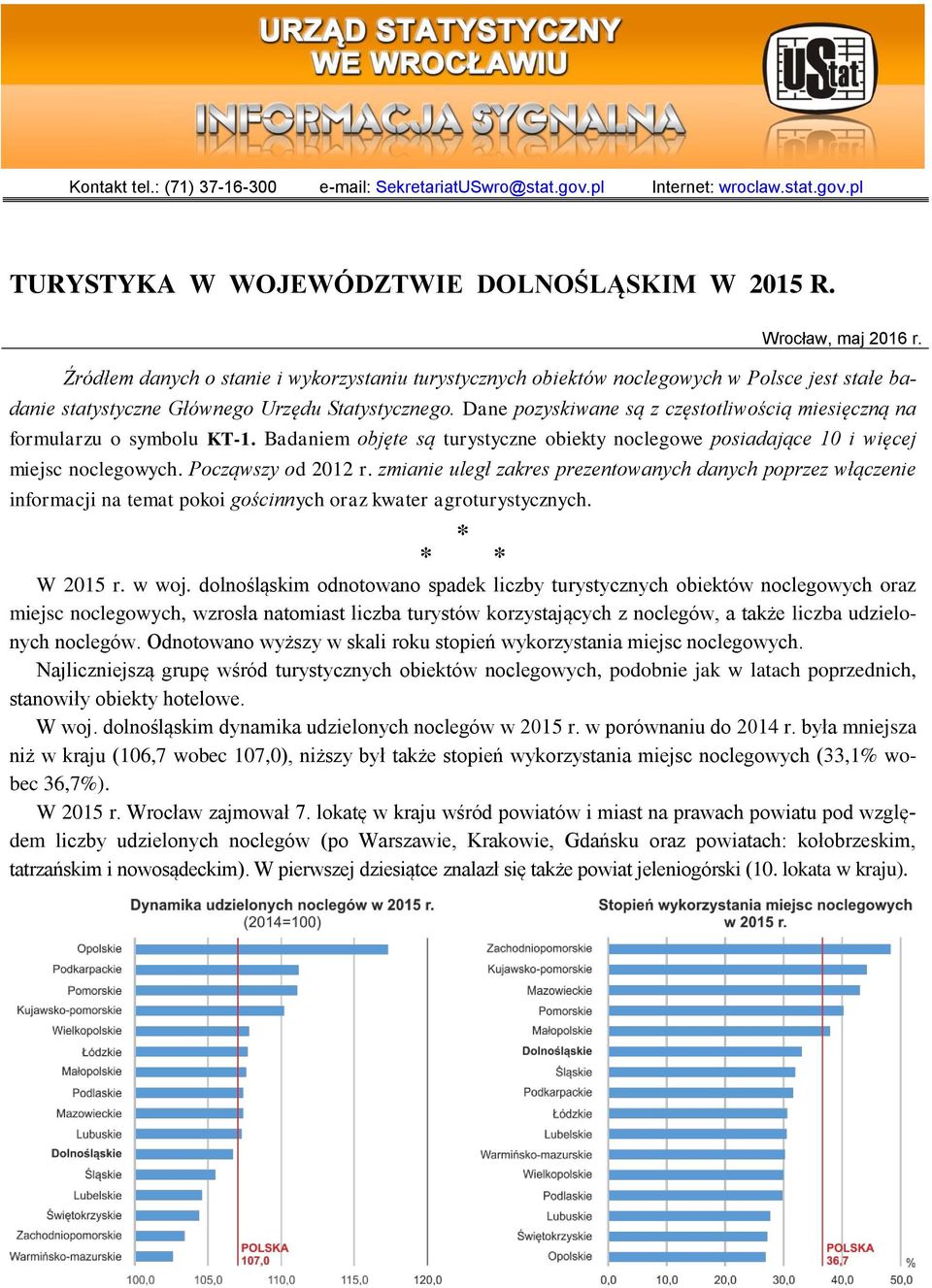 Dane pozyskiwane są z częstotliwością miesięczną na formularzu o symbolu KT-1. Badaniem objęte są turystyczne obiekty noclegowe posiadające 10 i więcej miejsc noclegowych. Począwszy od 2012 r.