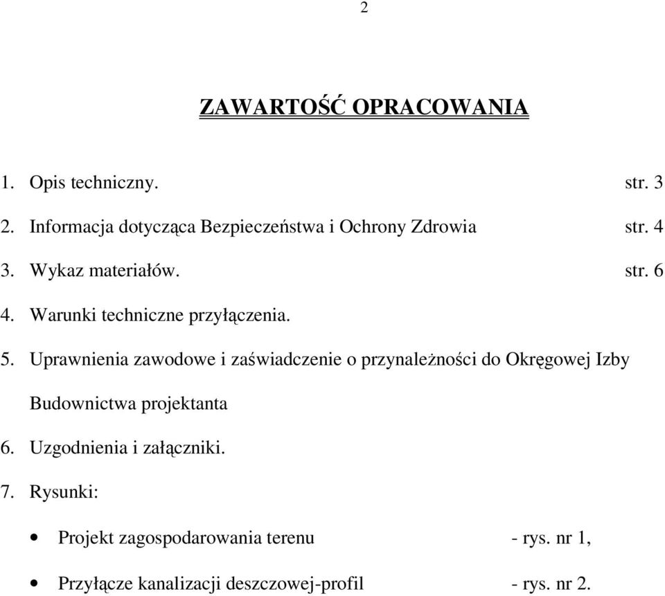 Warunki techniczne przyłączenia. 5.