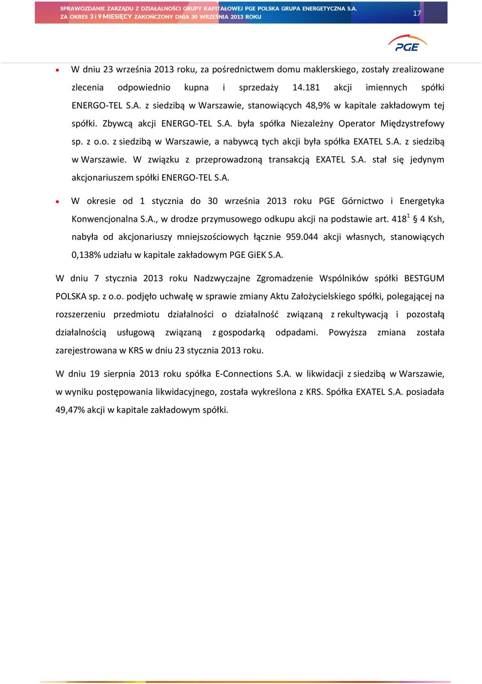 Wybrane skonsolidowane dane finansowe Grupy Kapitałowej PGE Polska Grupa  Energetyczna S.A. - PDF Free Download