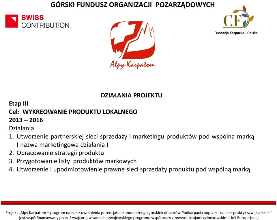 marketingowa działania ) 2. Opracowanie strategii produktu 3.