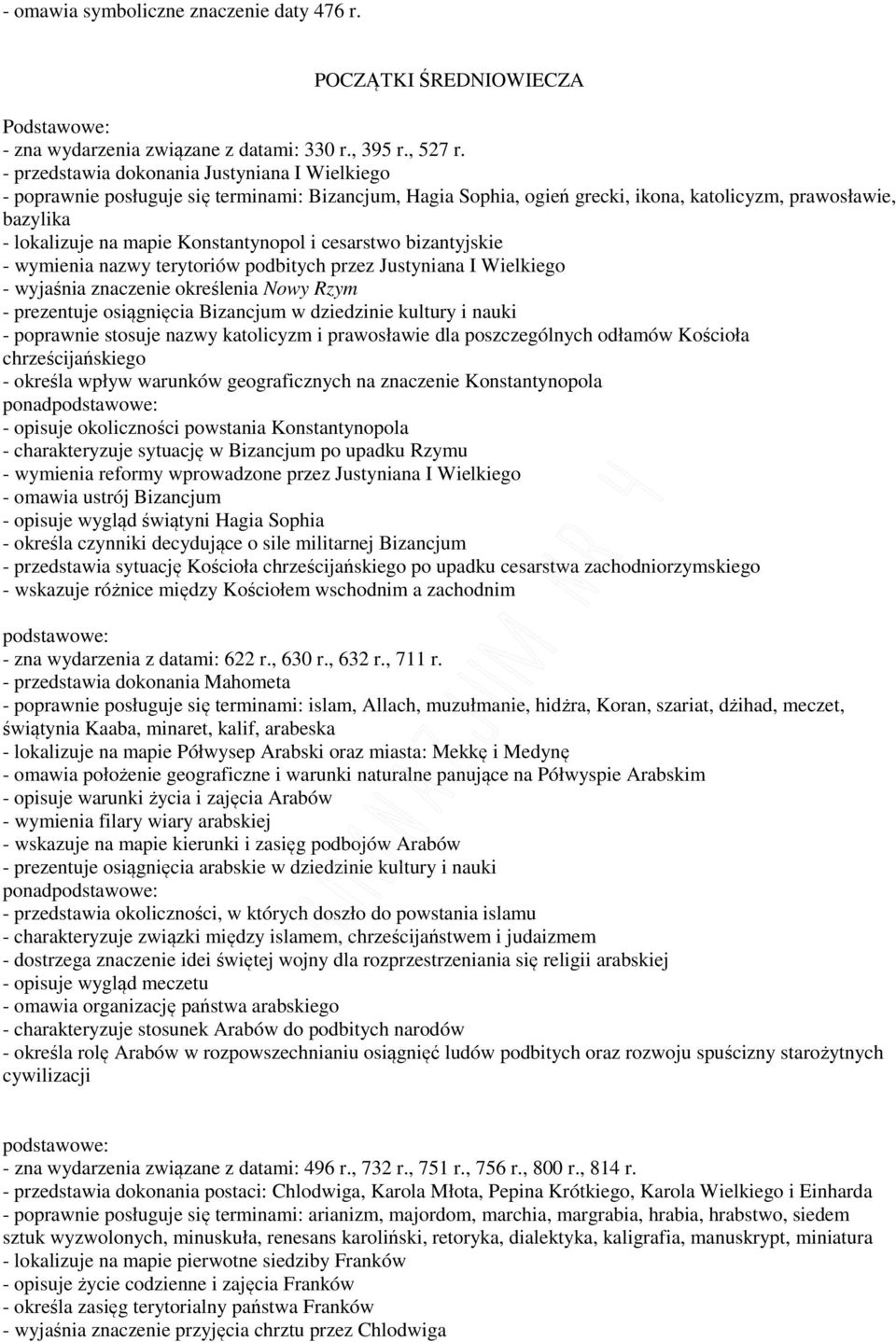 Konstantynopol i cesarstwo bizantyjskie - wymienia nazwy terytoriów podbitych przez Justyniana I Wielkiego - wyjaśnia znaczenie określenia Nowy Rzym - prezentuje osiągnięcia Bizancjum w dziedzinie