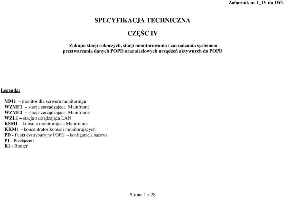 zarządzająca Mainframe WZMF2 stacja zarządzająca Mainframe WZL1 stacja zarządzająca LAN KSM1 konsola monitorująca Mainframe