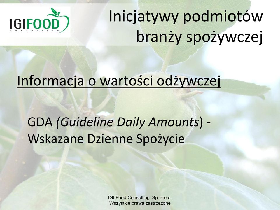 Daily Amounts) - Wskazane Dzienne Spożycie IGI