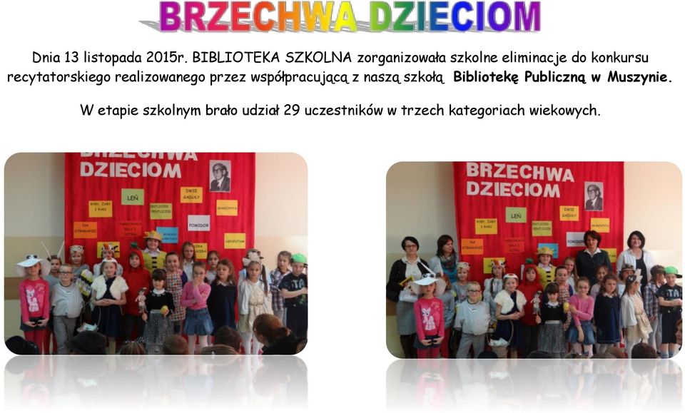 recytatorskiego realizowanego przez współpracującą z naszą szkołą