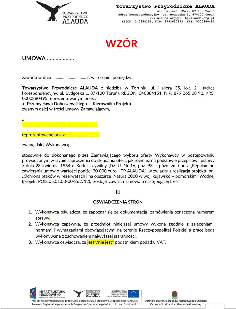 reprezentowaną przez:.
