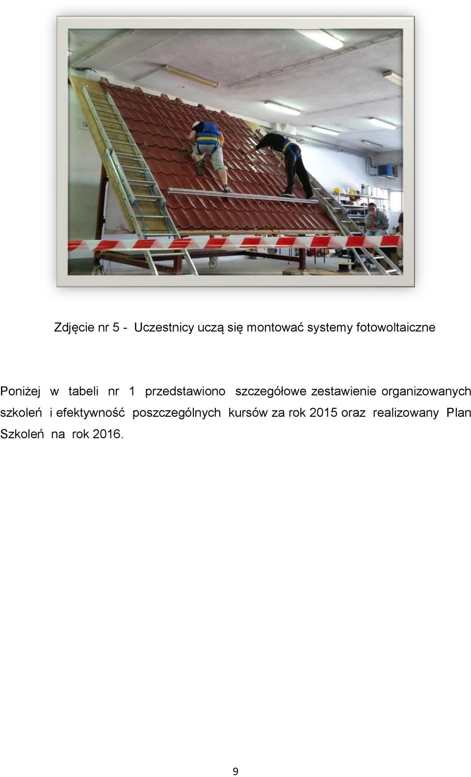 szczegółowe zestawienie organizowanych szkoleń i