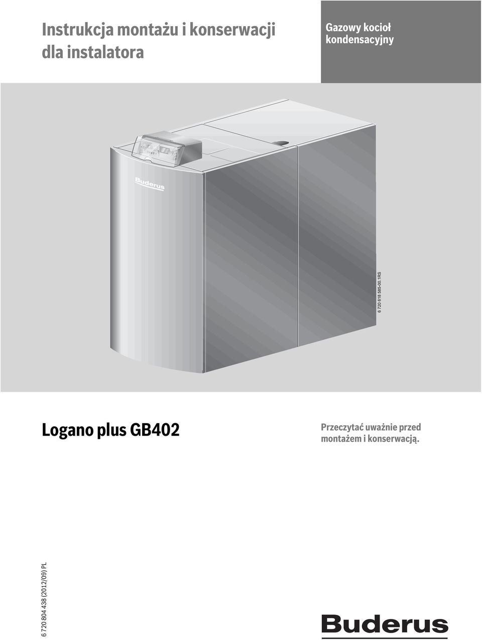 Logano plus GB402 Przeczytać uważnie przed