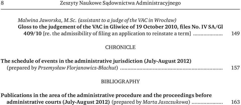 the admissibility of filing an application to reinstate a term].