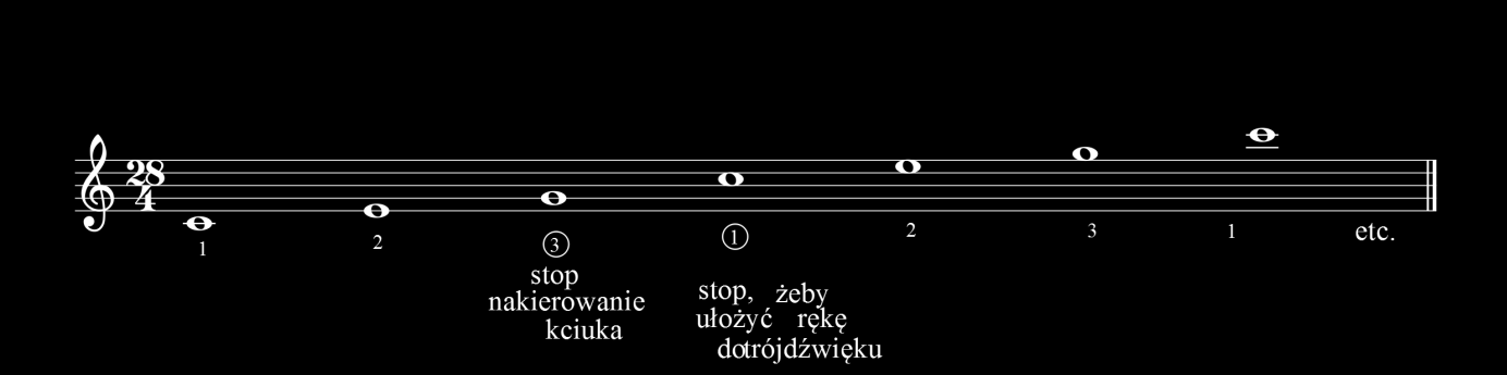 ujmuje w sposób łatwy do zapamiętania, mianowicie: gdy zauważymy, że w przygotowanej do pasażu dłoni, pomiędzy 5 a 3 (lub 4) palcem znajduje się jeden wolny biały klawisz, stosujemy palec 4ty, a