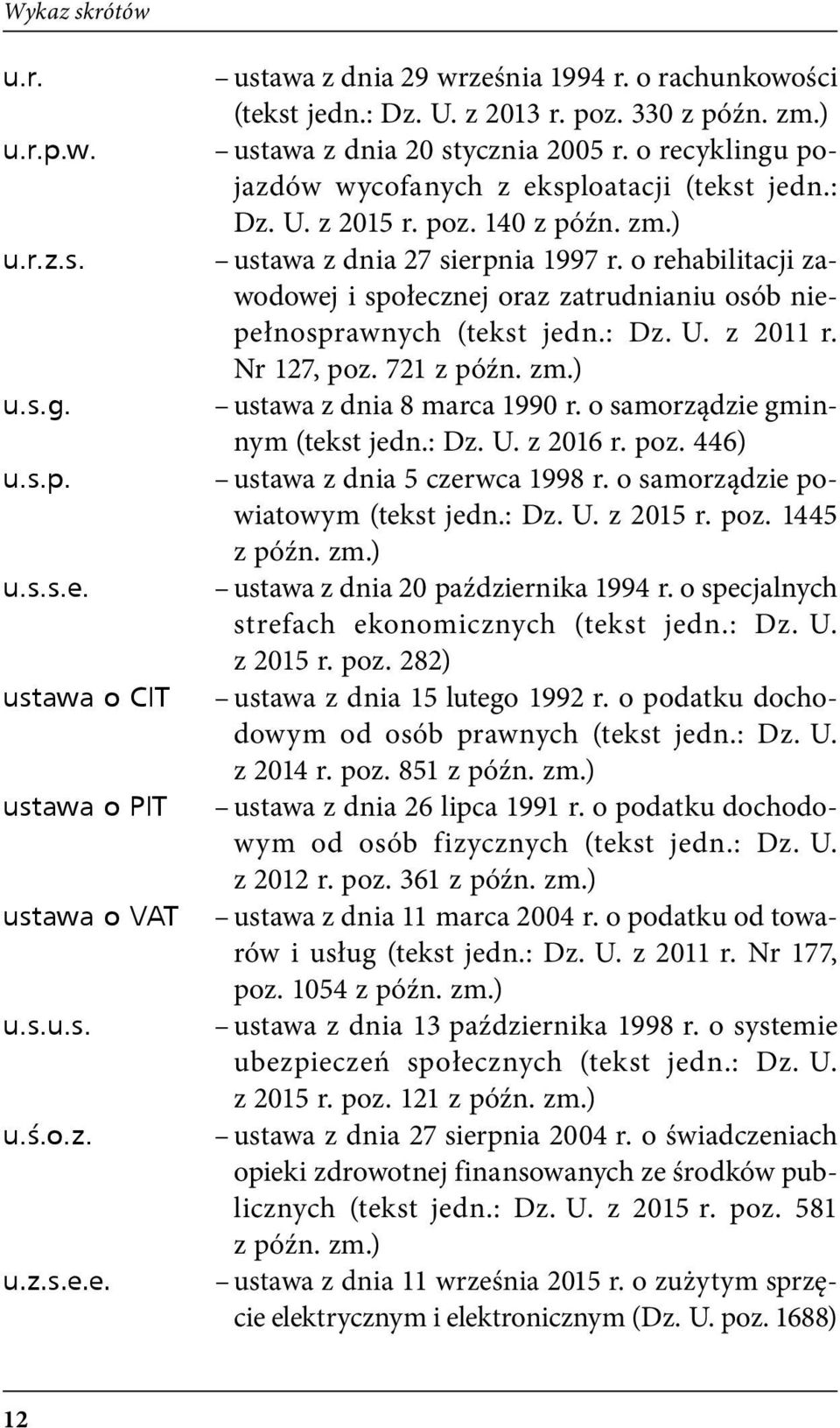 o rehabilitacji zawodowej i społecznej oraz zatrudnianiu osób niepełnosprawnych (tekst jedn.: Dz. U. z 2011 r. Nr 127, poz. 721 z późn. zm.) ustawa z dnia 8 marca 1990 r.