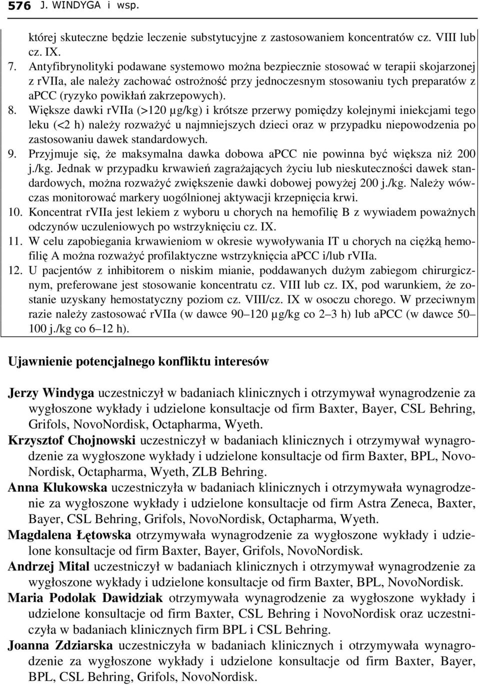 zakrzepowych). 8.