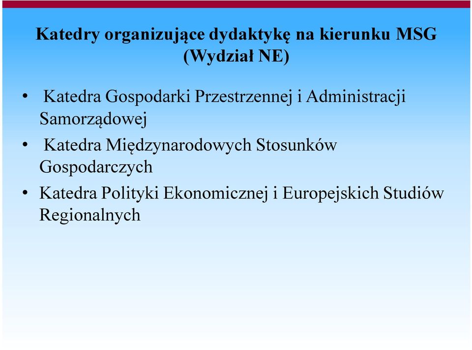 Samorządowej Katedra Międzynarodowych Stosunków