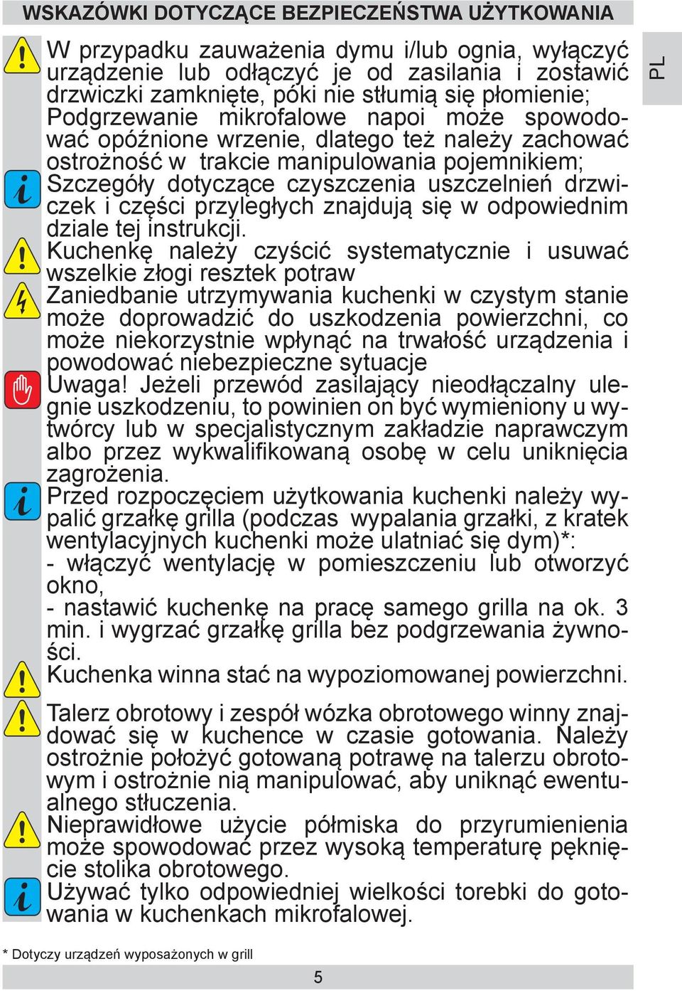 drzwiczek i części przyległych znajdują się w odpowiednim dziale tej instrukcji.