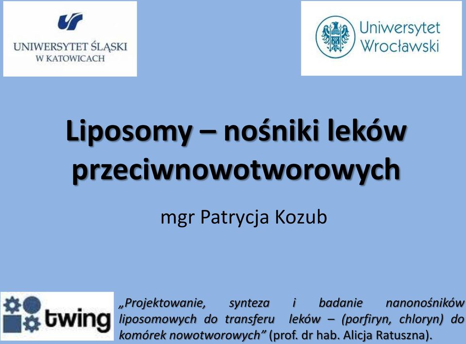 nanonośników liposomowych do transferu leków