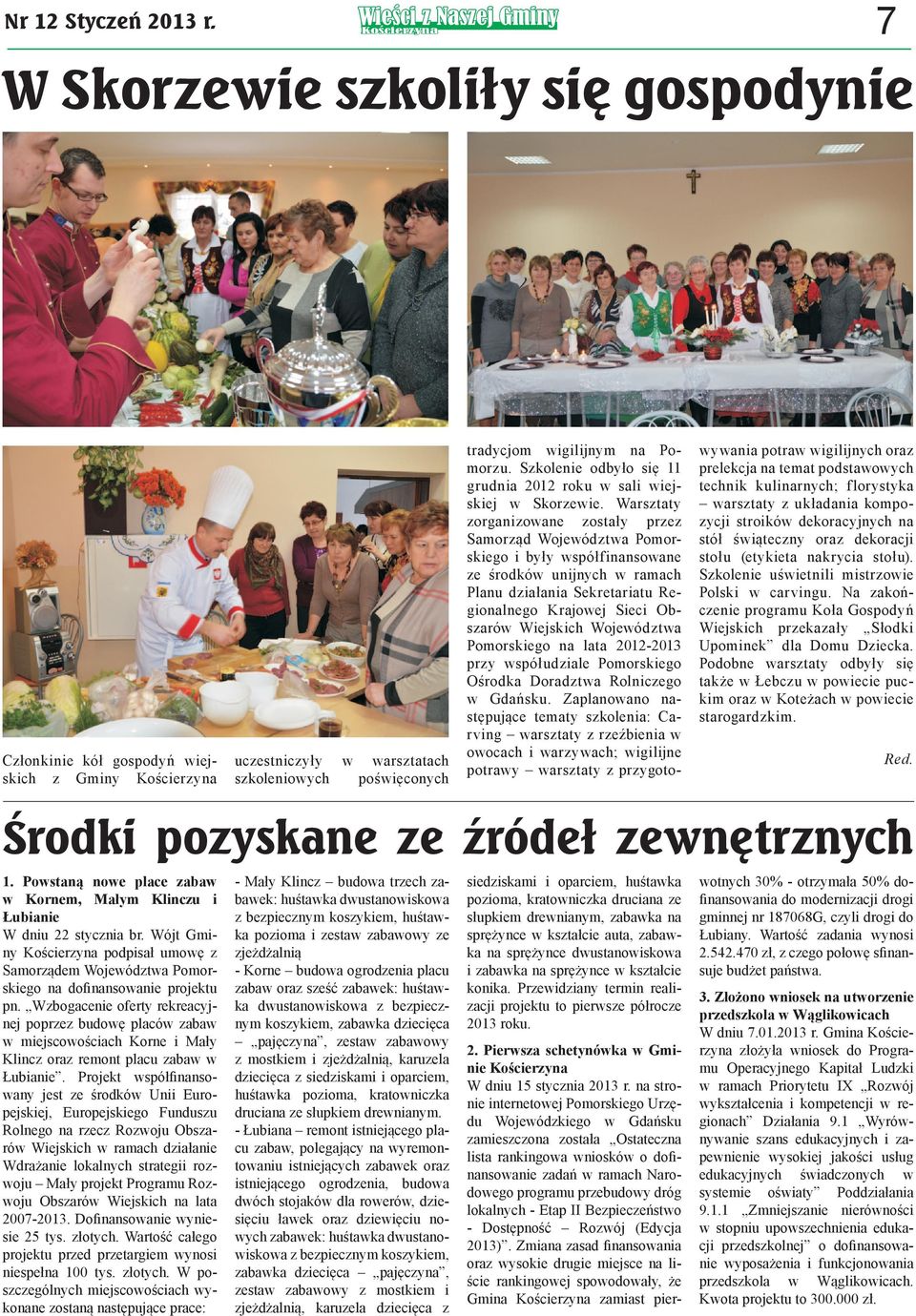 Szkolenie odbyło się 11 grudnia 2012 roku w sali wiejskiej w Skorzewie.