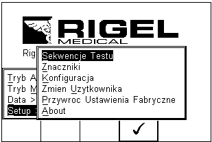 2 Ustawienia Twojego testera RIGEL 62353 został tak zaprojektowany by umożliwić użytkownikowi dodawanie własnych sekwencji testów, dodawanie producentów urządzeń, numerów seryjnych itd.