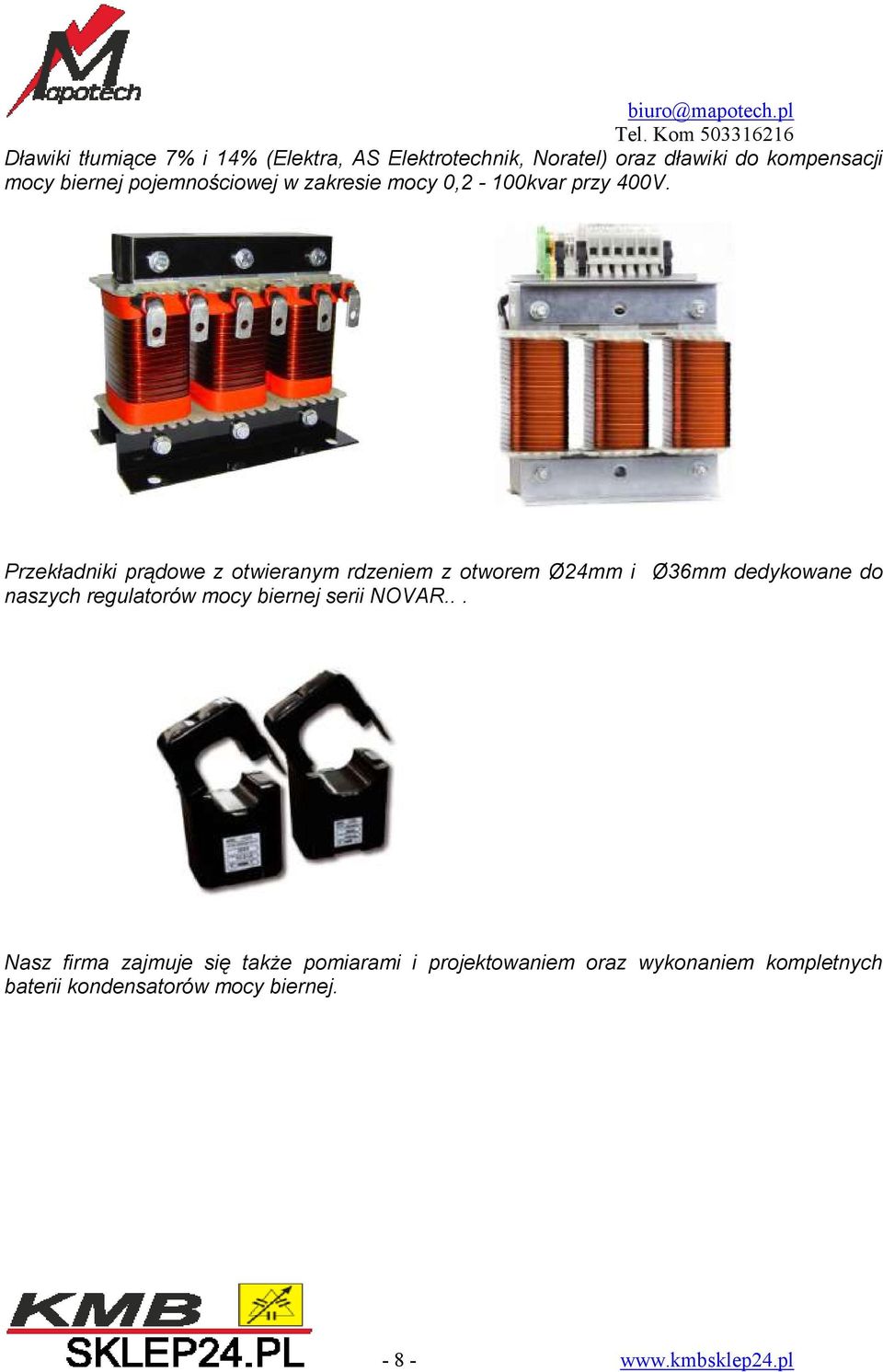 Przekładniki prądowe z otwieranym rdzeniem z otworem Ø24mm i Ø36mm dedykowane do naszych regulatorów mocy