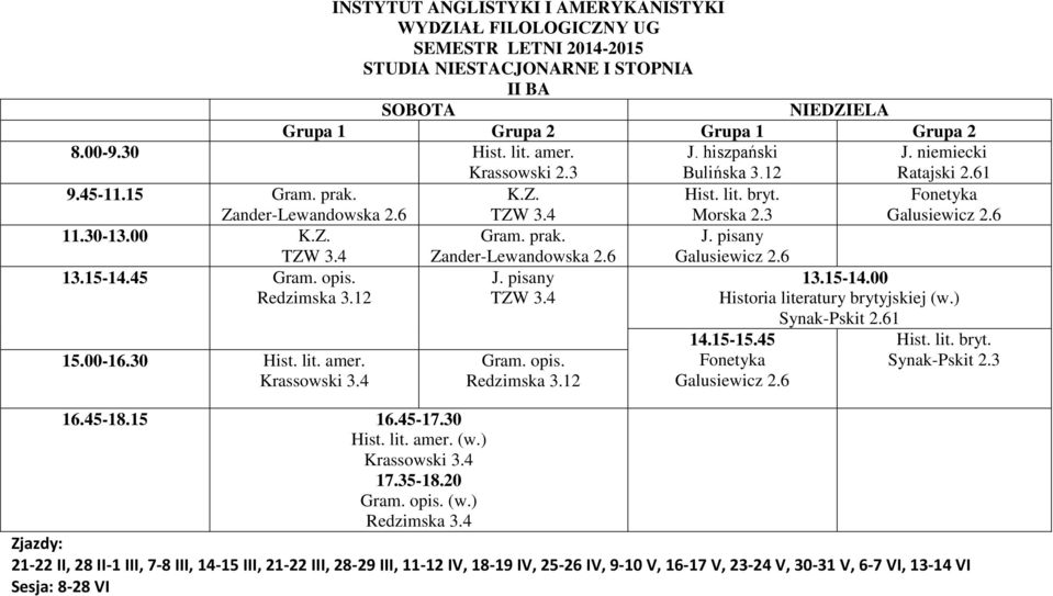 opis. Redzimska 3.12 Morska 2.3 Galusiewicz Ratajski 1 Galusiewicz 13.15-14.