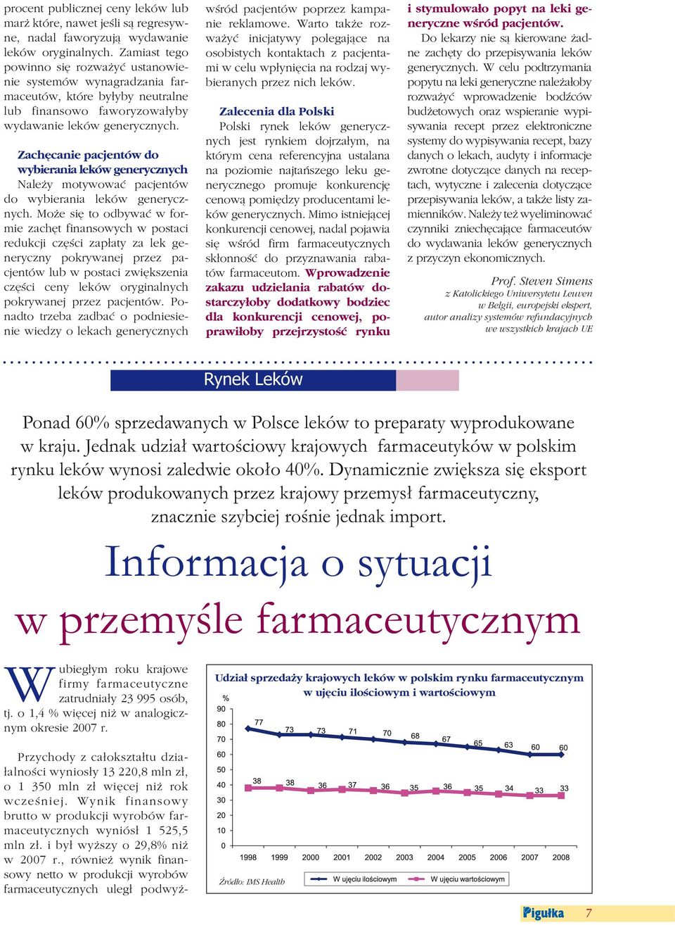 Zachęcanie pacjentów do wybierania leków generycznych Należy motywować pacjentów do wybierania leków generycznych.