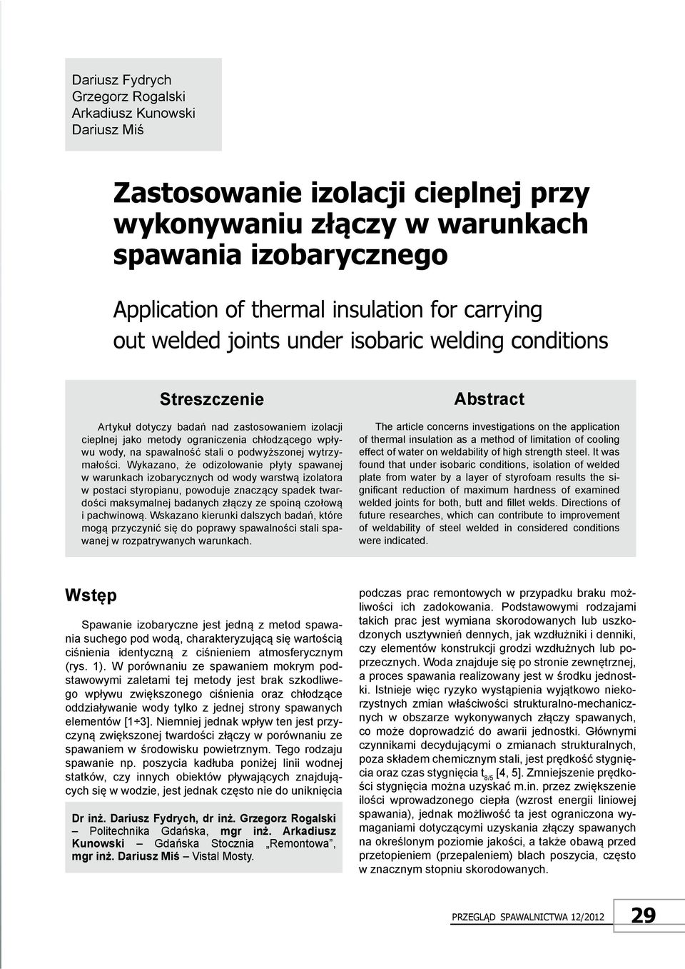 stali o podwyższonej wytrzymałości.