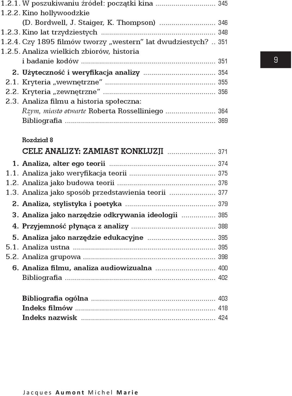 .. 364 Bibliografia... 369 9 Rozdział 8 CELE ANALIZY: ZAMIAST KONKLUZJI... 371 1. Analiza, alter ego teorii... 374 1.1. Analiza jako weryfikacja teorii... 375 1.2. Analiza jako budowa teorii... 376 1.