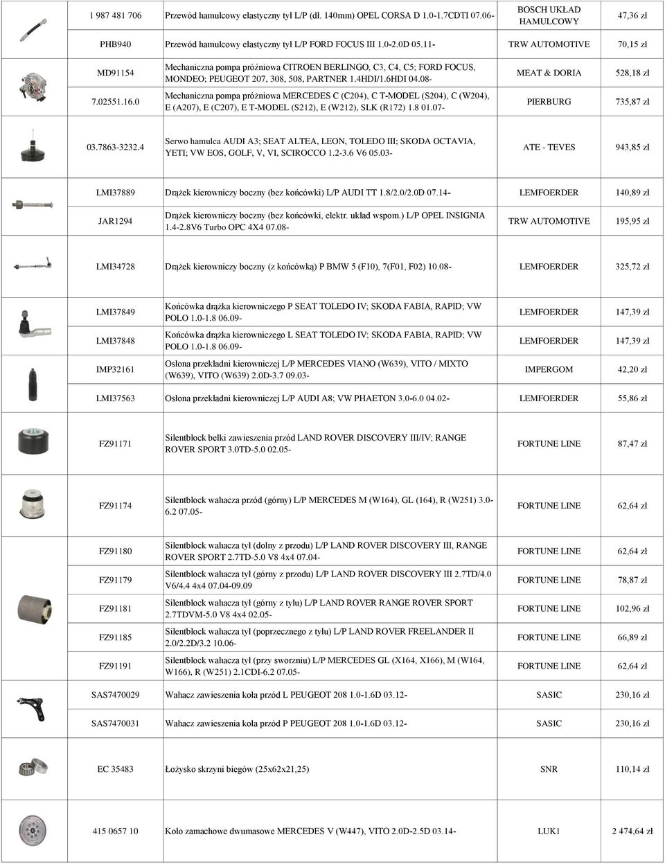 0 Mechaniczna pompa próżniowa MERCEDES C (C204), C T-MODEL (S204), C (W204), E (A207), E (C207), E T-MODEL (S212), E (W212), SLK (R172) 1.8 01.07- PIERBURG 735,87 zł 03.7863-3232.