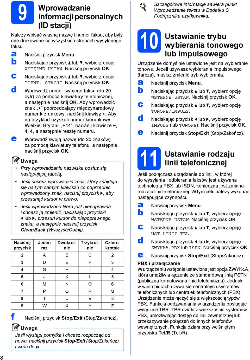 Ay wprowzić znk + poprzezjąy mięzynroowy numer kierunkowy, niśnij klwisz l. Ay n przykł uzyskć numer kierunkowy Wielkiej Brytnii +44, niśnij klwisze l, 4, 4, nstępnie resztę numeru.