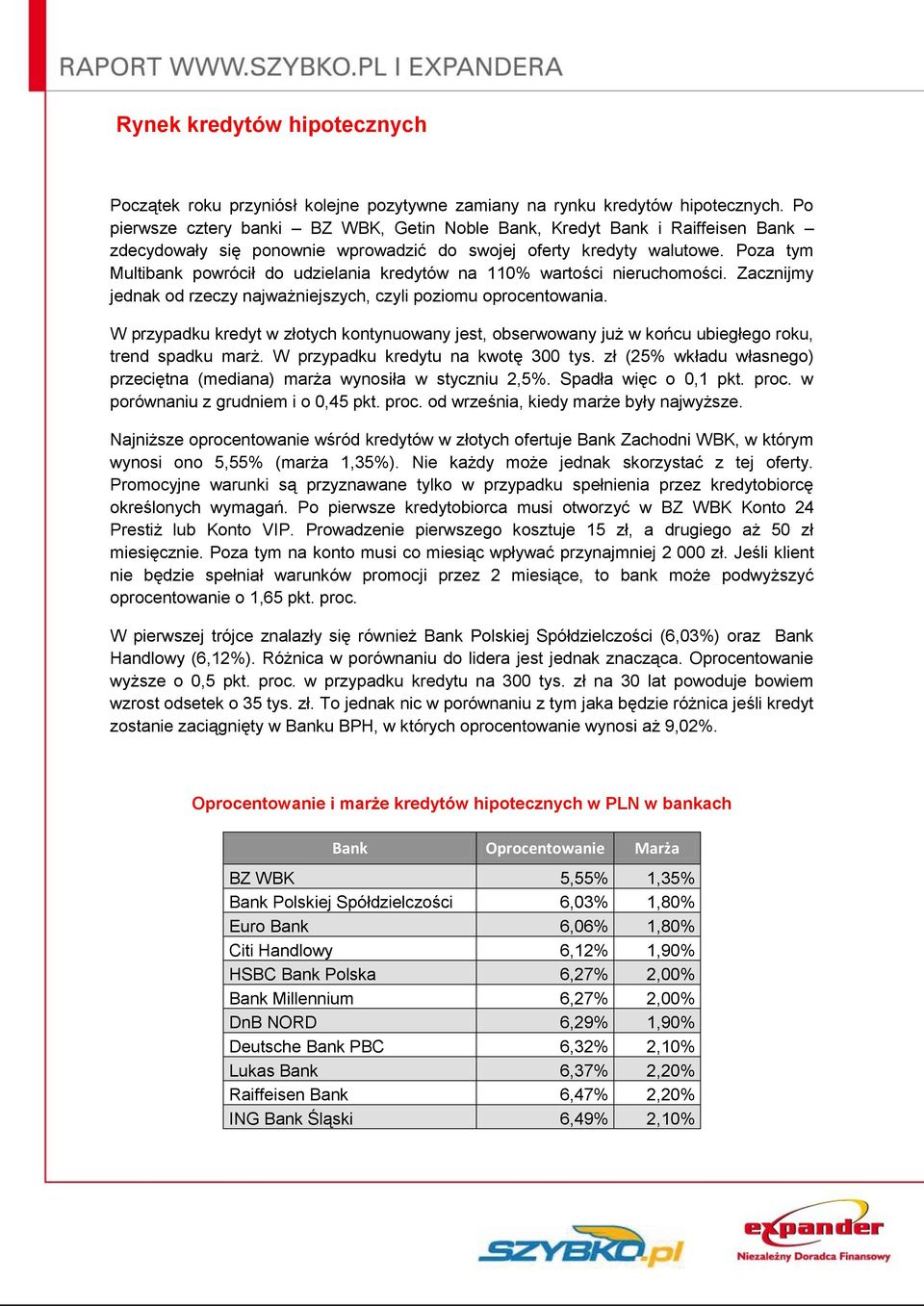 Poza tym Multibank powrócił do udzielania kredytów na 110% wartości nieruchomości. Zacznijmy jednak od rzeczy najważniejszych, czyli poziomu oprocentowania.