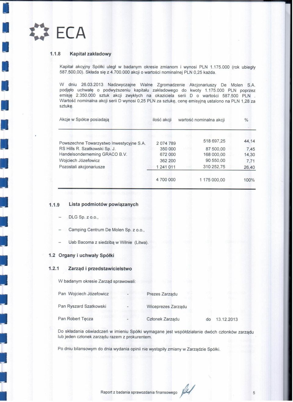 000 sztuk akcji zwykłych na okaziciela serii D o wartości 587.500 PLN. Wartość nominalna akcji serii D wynosi 0,25 PLN za sztukę, cenę emisyjną ustalono na PLN 1,28 za sztukę.