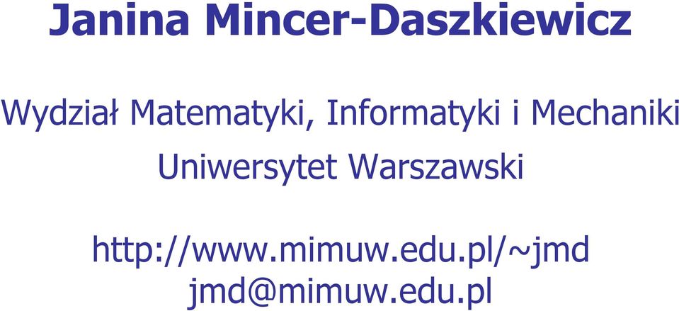 Mechaniki Uniwersytet Warszawski