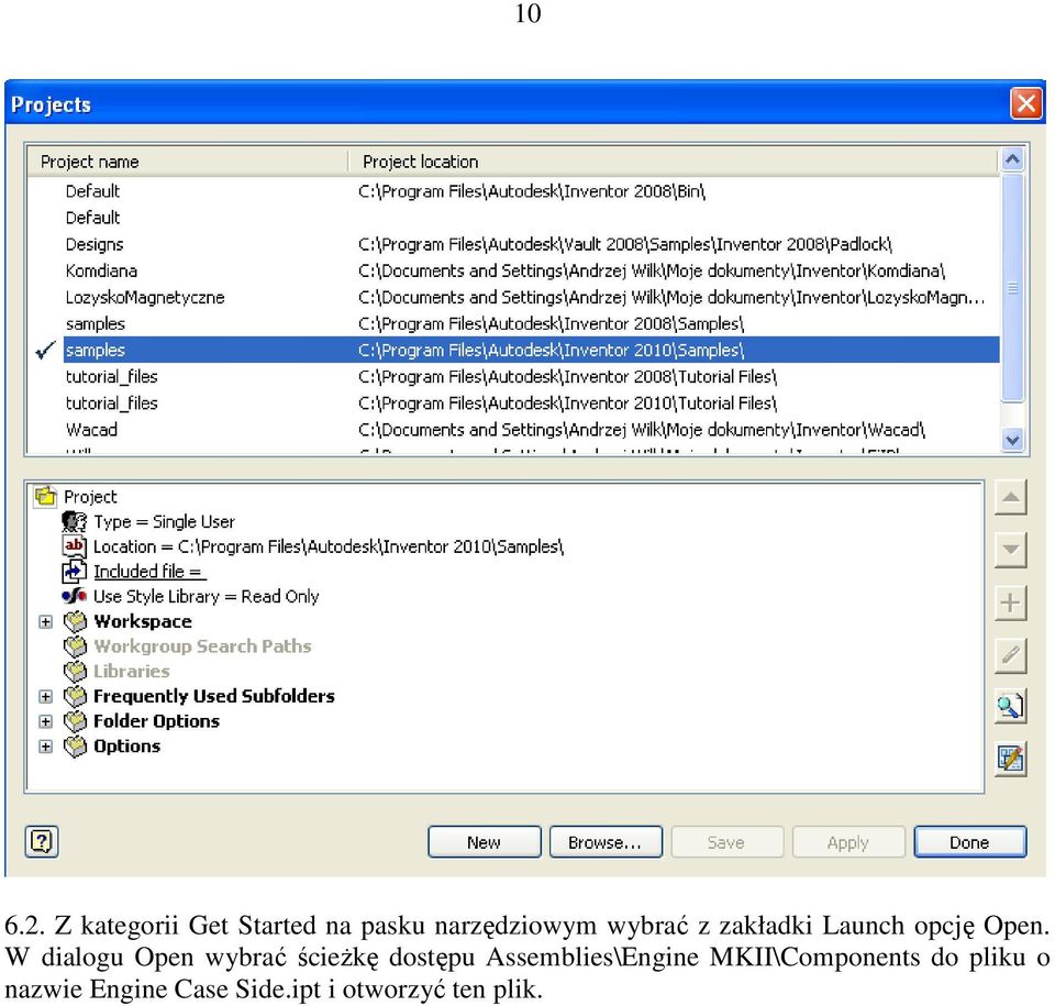 zakładki Launch opcję Open.