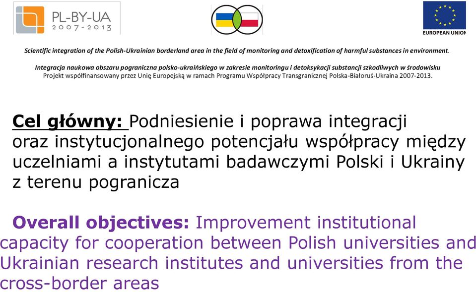 pogranicza Overall objectives: Improvement institutional capacity for cooperation