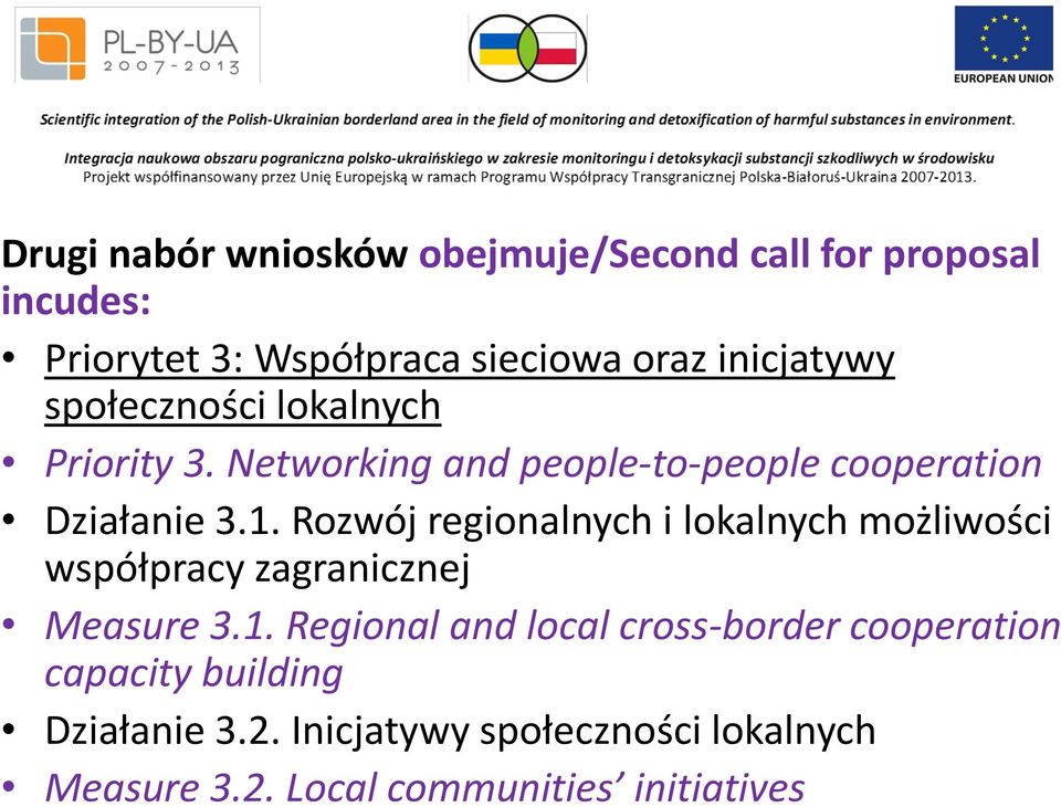 Rozwój regionalnych i lokalnych możliwości współpracy zagranicznej Measure 3.1.