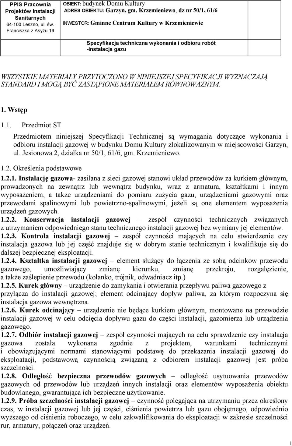 Jesionowa 2, działka nr 50/1,