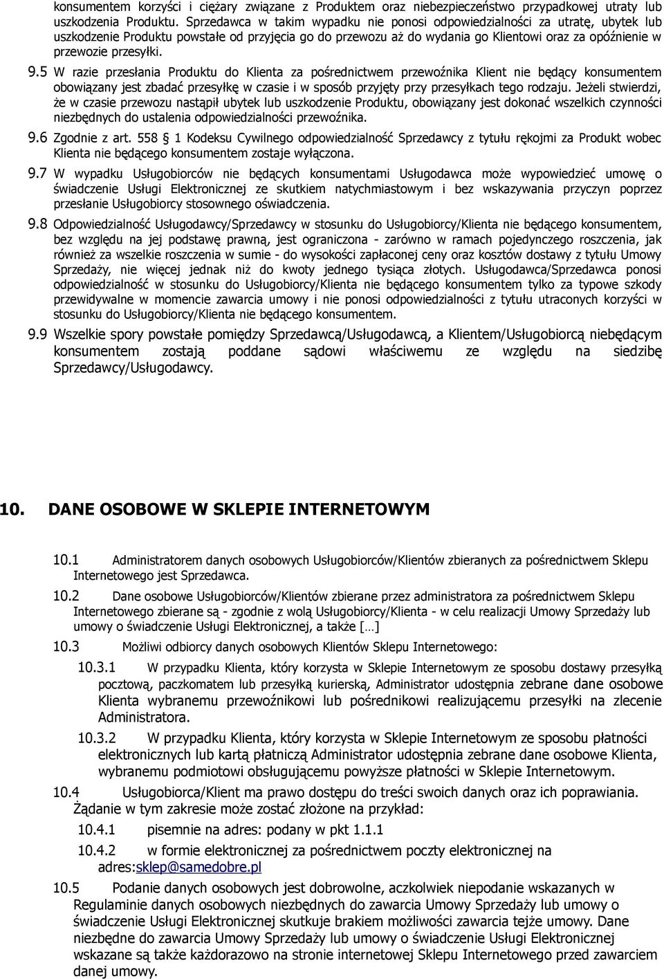 przesyłki. 9.