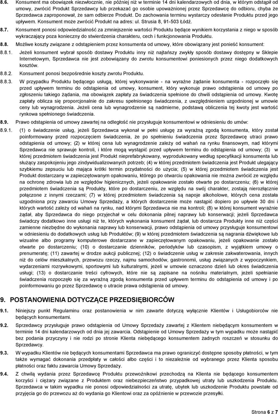 Strusia 8, 91-503 Łódź. 8.7.