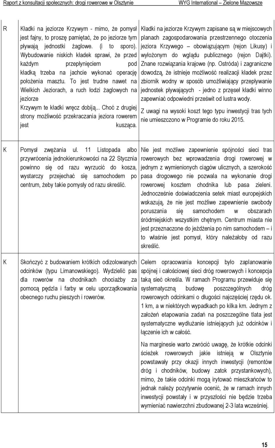 To jest trudne nawet na Wielkich Jeziorach, a ruch łodzi Ŝaglowych na jeziorze Krzywym te kładki wręcz dobiją... Choć z drugiej strony moŝliwość przekraczania jeziora rowerem jest kusząca.