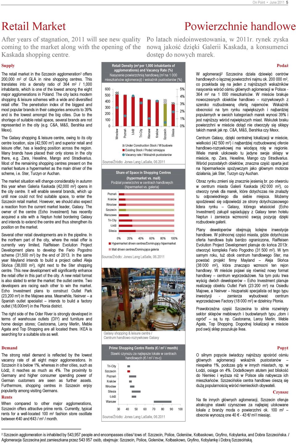 Supply The retail market in the agglomeration 2 offers 2, m 2 of GLA in nine shopping centres.