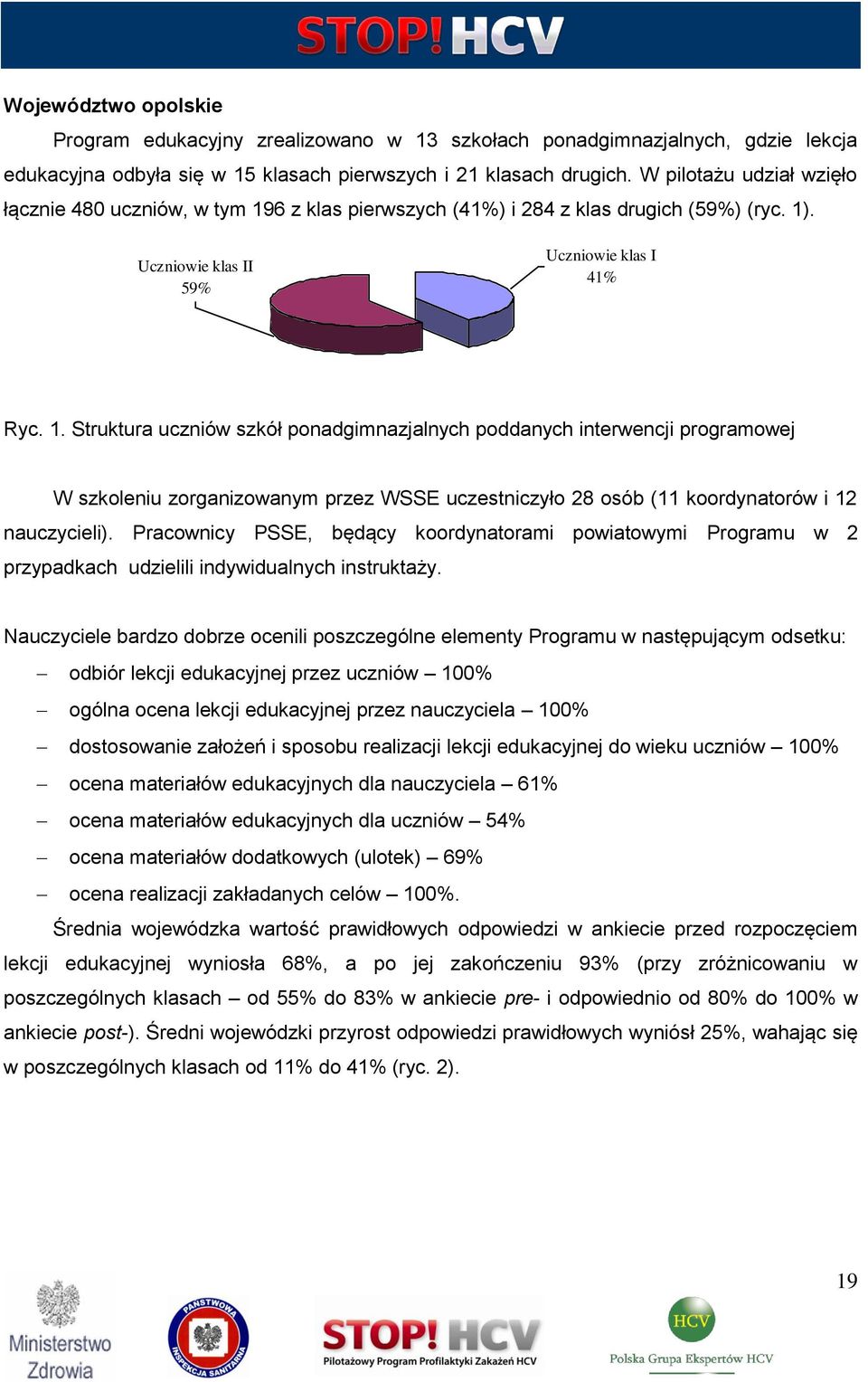 6 z klas pierwszych (41%) i 284 z klas drugich (59%) (ryc. 1)