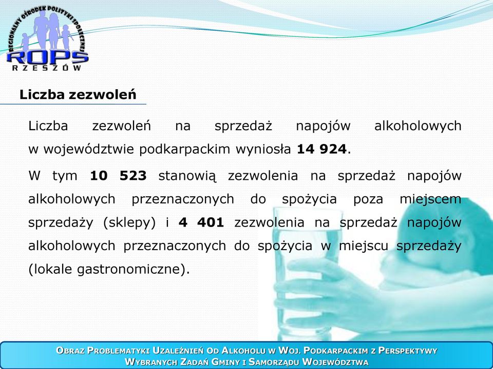 i 4 401 zezwolenia na sprzedaż napojów alkoholowych przeznaczonych do spożycia w miejscu sprzedaży (lokale gastronomiczne).