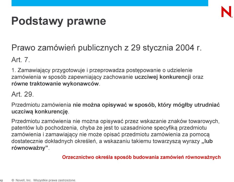 Przedmiotu zamówienia nie można opisywać w sposób, który mógłby utrudniać uczciwą konkurencję.